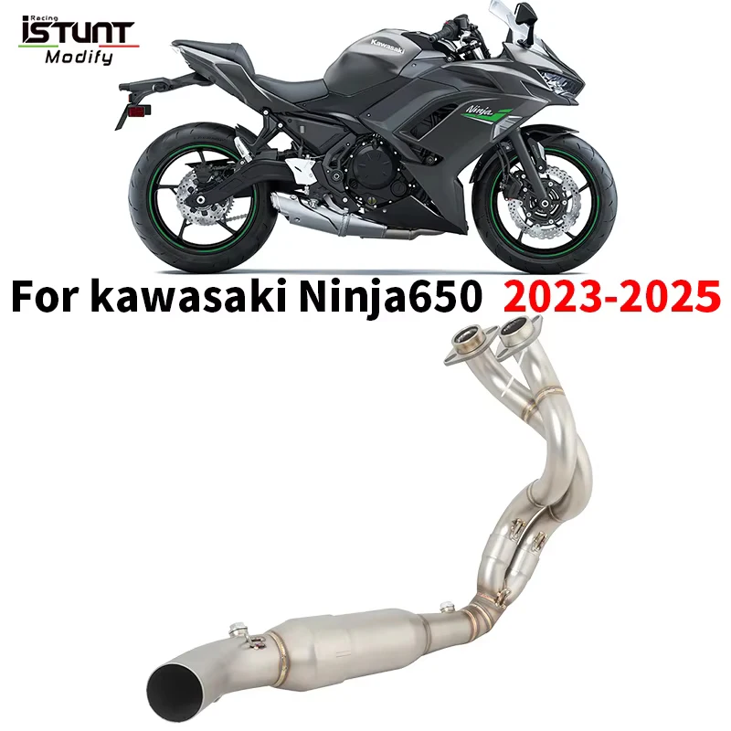 

Slip On For Kawasaki Ninja 650 2023 - 2025 Motorcycle Exhaust System Escape Moto Modified Front Link Pipe Connect 50.8MM Muffler
