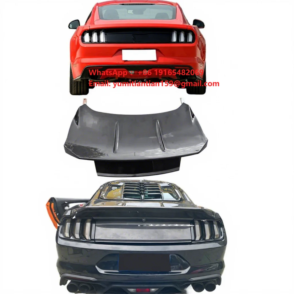 High Quality for Ford Mustang Carbon Fiber Rear Trunk Lid V-Style Body Parts Kit Accessory New Manufacturing