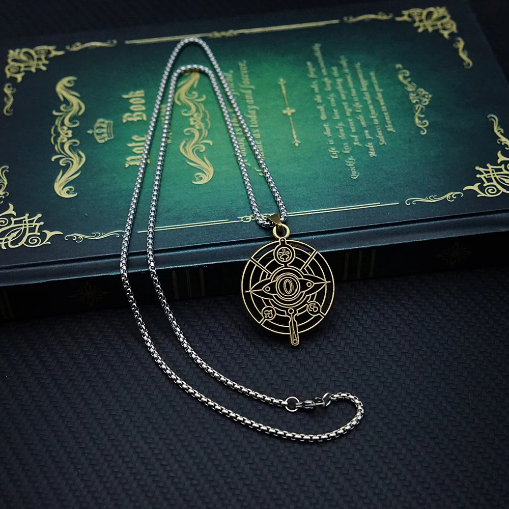 Fullmetal Alchemist Necklace Stainless Steel Chain Magic Circle Metal Necklaces Anime Jewelry Pendant Choker Collares Charm