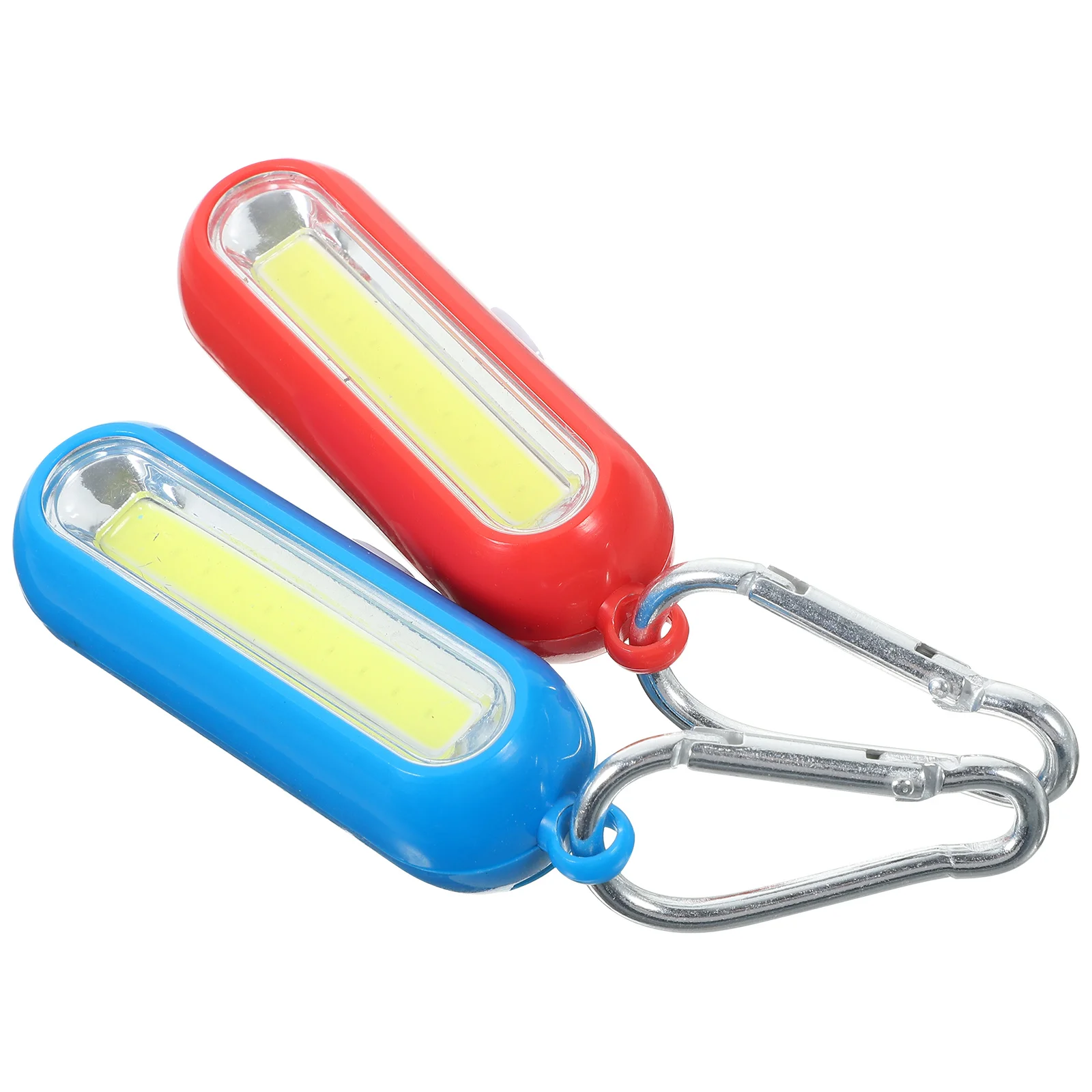 

2Pcs LED Keychain Flashlight Mini Light Torch Metal Plastic Waterproof Portable for Camping Hiking Outdoor Emergency Red Blue