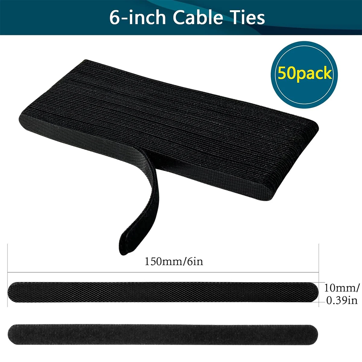 50PCS Reusable Cable Ties, Adjustable Cable Ties, Fastening Cable Ties,Microfiber Cloth Used for Computer Link Cable Cord Manage