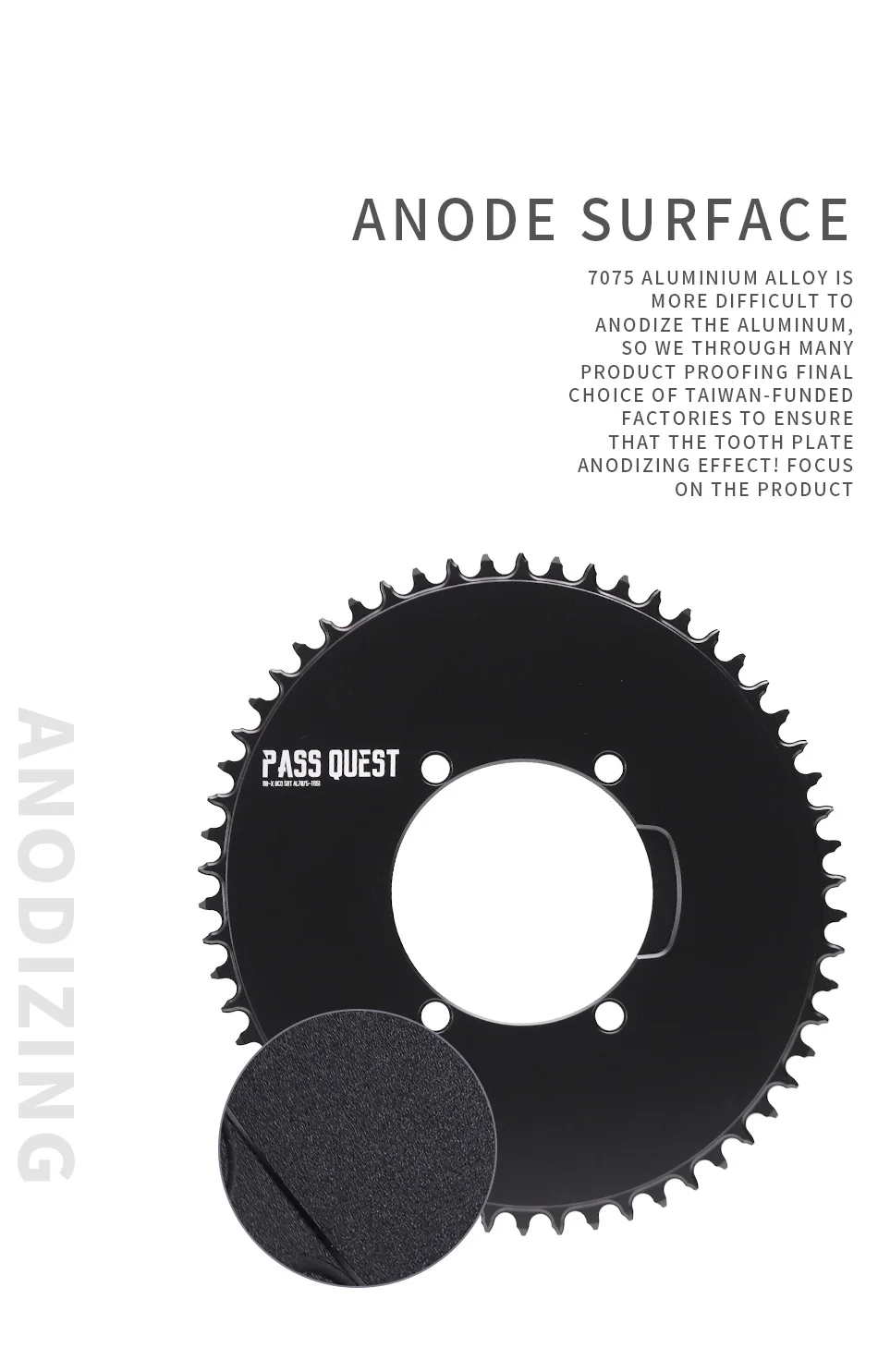 PASS QUEST X110BCD AERO Narrow Wide Chainring for R3000/4700/5800/6800/DA9000 Chainwheel BLACK Gravel Folding Bike Available