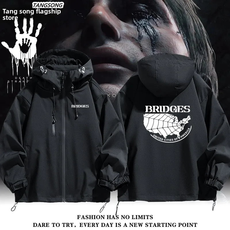 

Мужская куртка в стиле игры Death Stranding, американская одежда для геймеров PS4, повседневная свободная куртка из ветрозащитного полиэстера