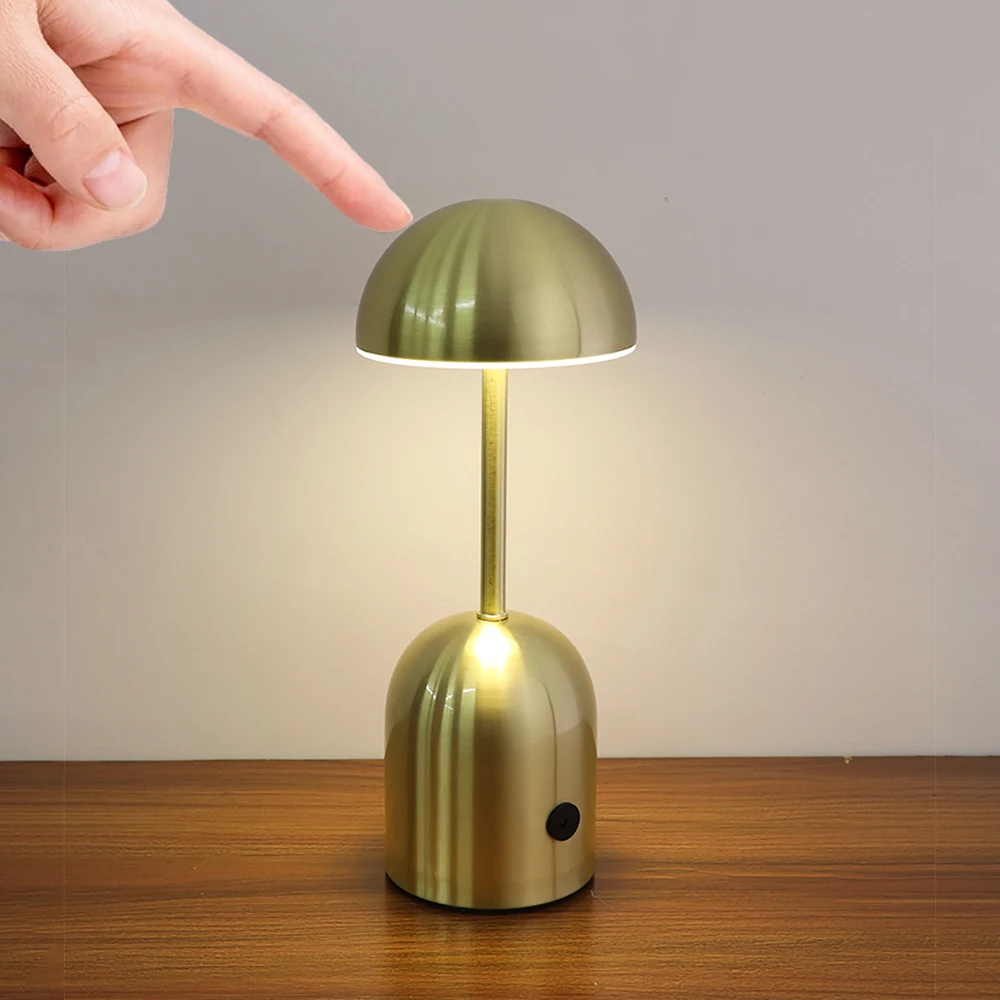 Portable Modern Metal Dimmable Table Lamp USB Charging for Dining room Bar Atmosphere Light Decorative LED Desk Lamp Night Light