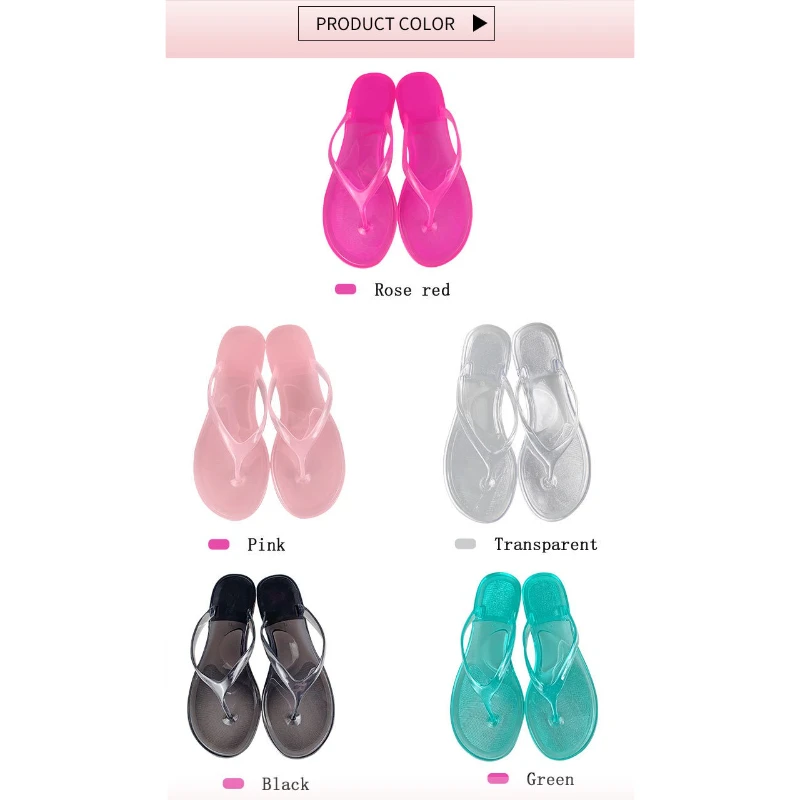 2024 Women\'s Crystal Flip Flops Slippers Outdoor Beach Anti-slip Slipper Summer Girls Fashion New Transparent Flat Sandals