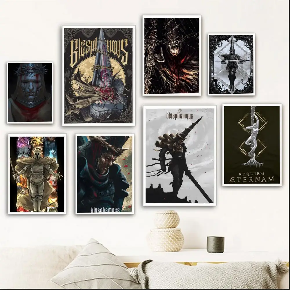 Póster del juego Blasphemous, arte retro, decoración de la sala de estar