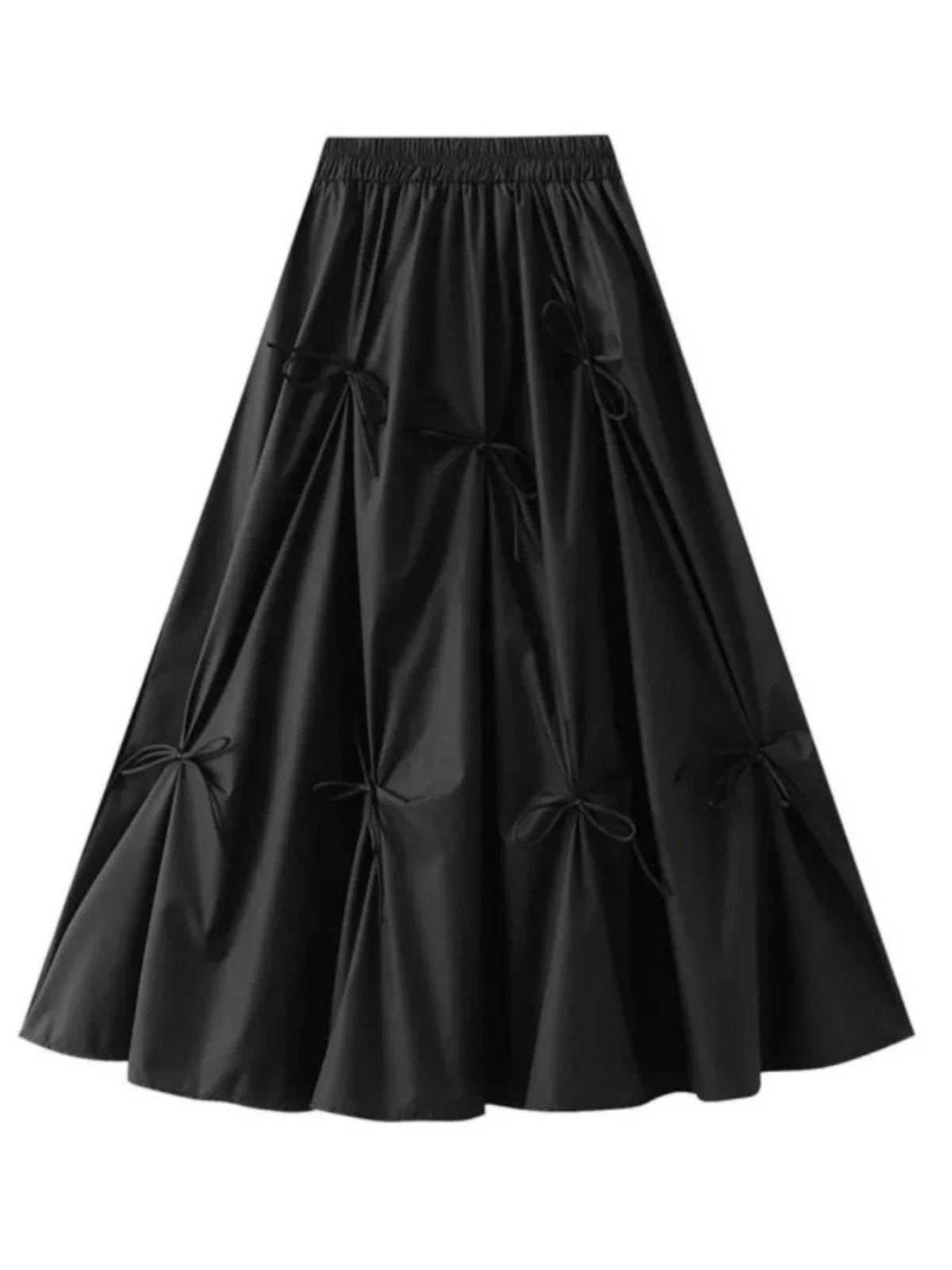 

High Waist A-Line Umbrella Skirt Summer Slimming Commute Sle Polyester Fabric Midi Skirt for Women in Their Late Twenties