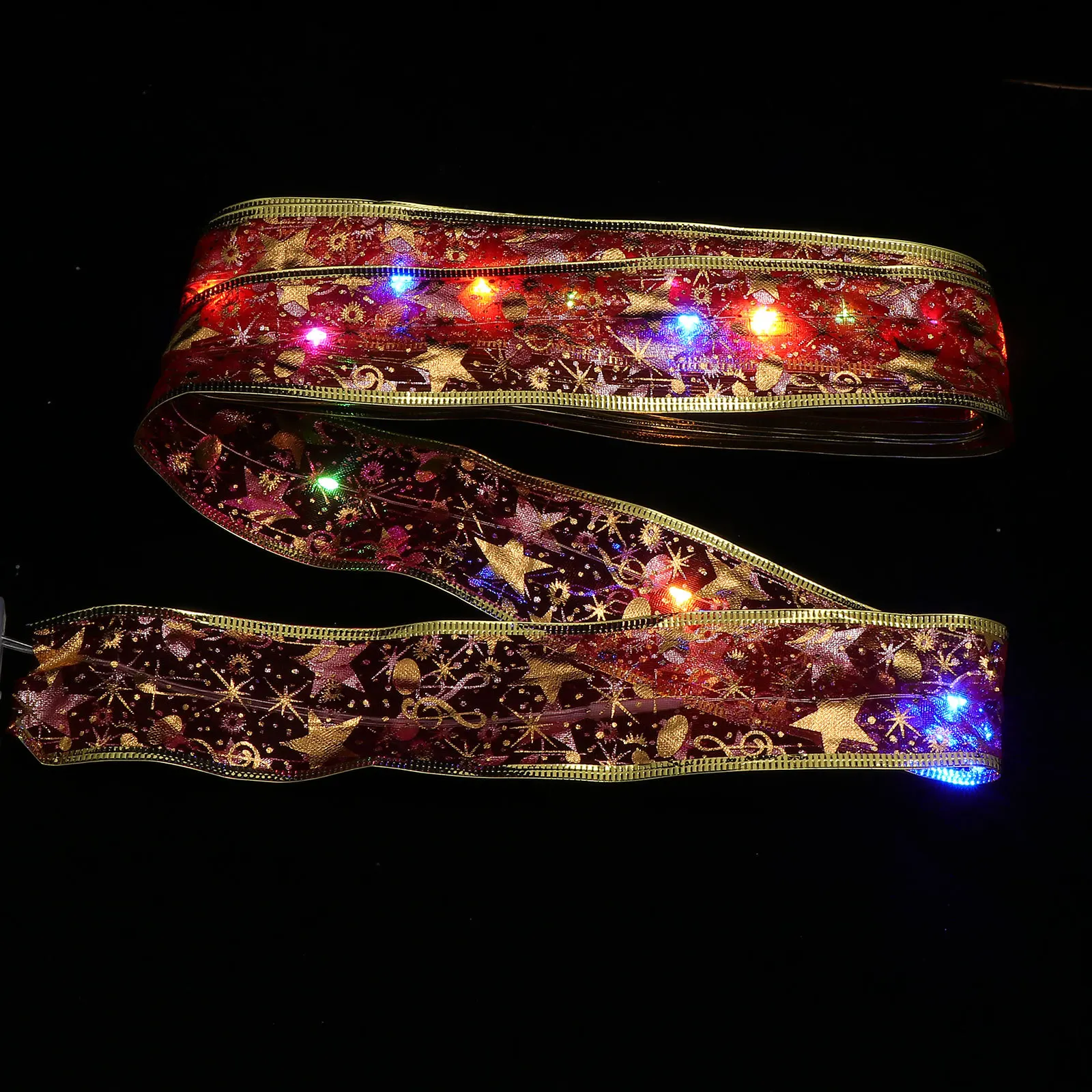 شجرة عيد الميلاد معلقة الشريط القماش التفاف مصباح سلسلة الطاقة عملية سهلة الشريط مصباح سلسلة شجرة عيد الميلاد ديكور #5