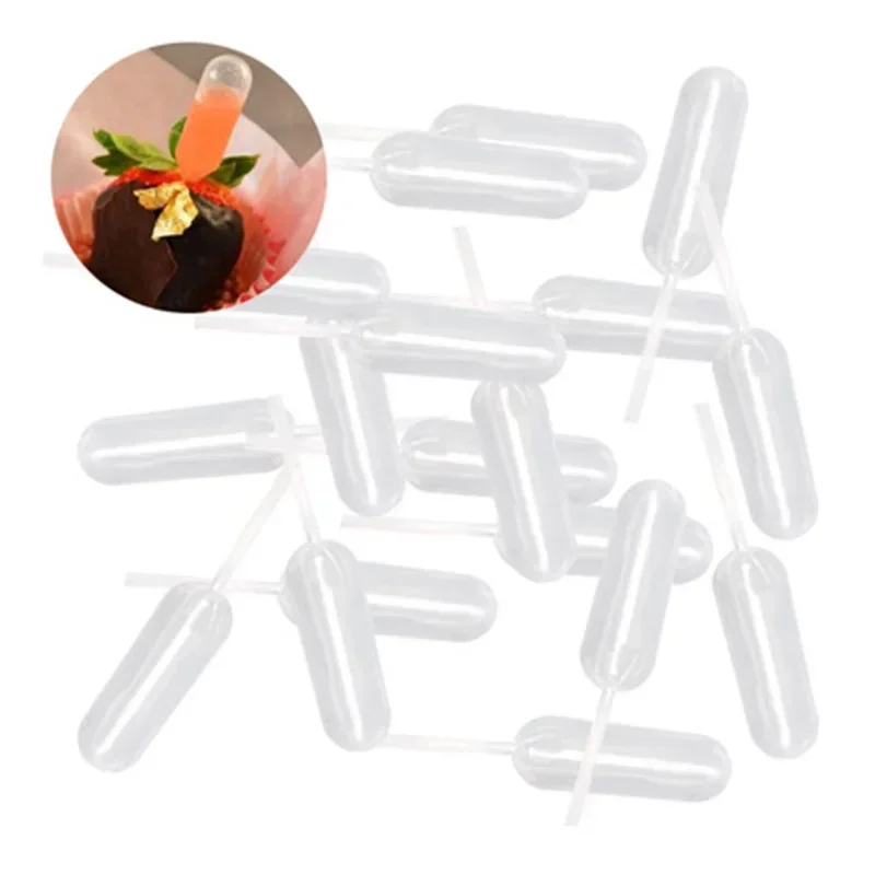 50Pcs Mini Dropper 4ml Disposable Jam Dropper Cupcakes Sauce Squeeze Transfer Pipettes Dropper Dessert Stuffed Cake Decor