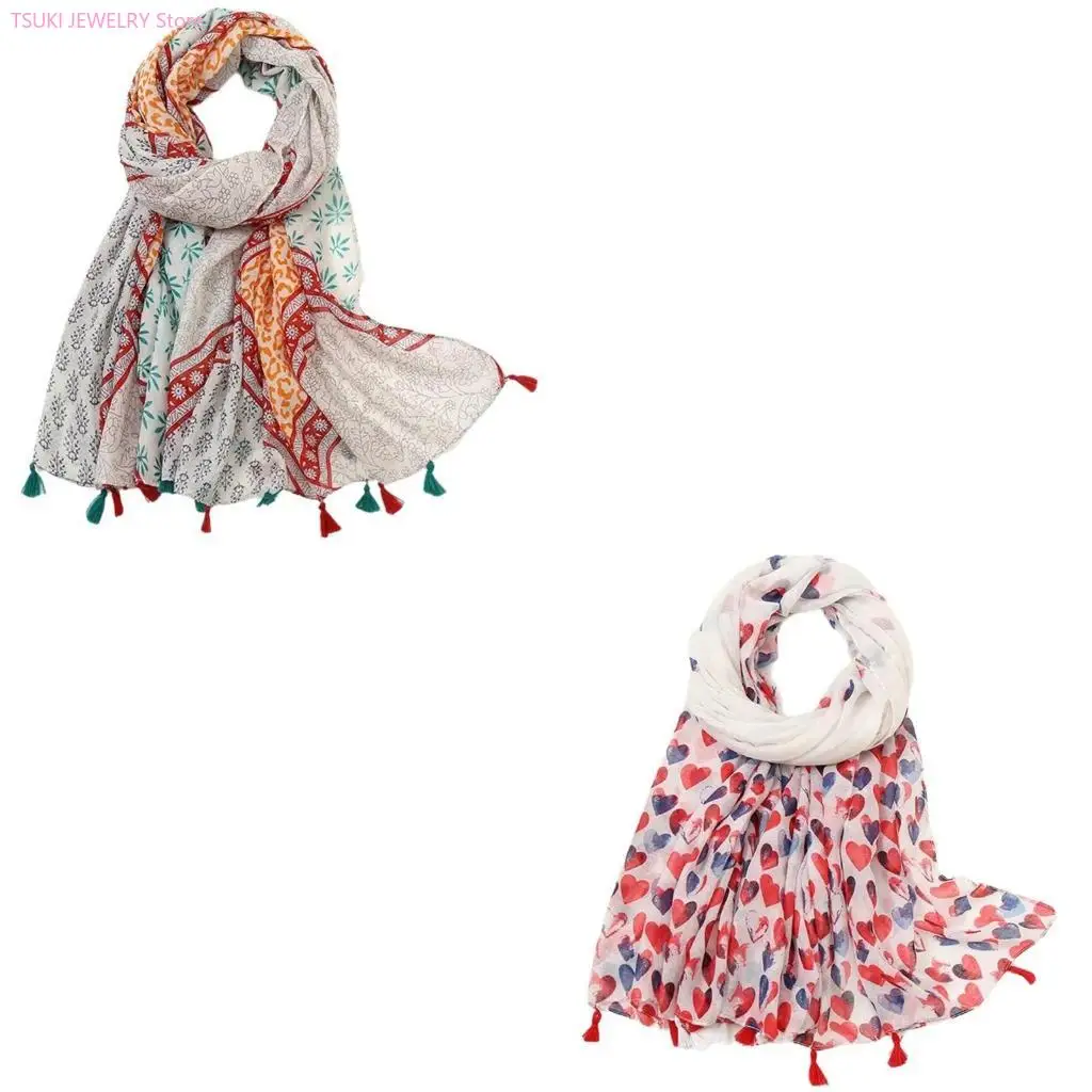 

62KE Модный шарф пустыни с цветочным принтом, мягкий и удобный, подходит для пеших прогулок, кемпинга, универсальный шарф-шаль