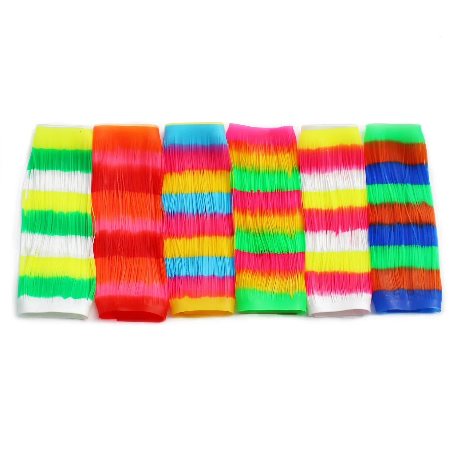 Tigofly 6 pcs polychromatic Rainbow Multi-color Silicone Skirts Legs DIY Spinner Bait Squid Rubber Thread Fly Tying Materials