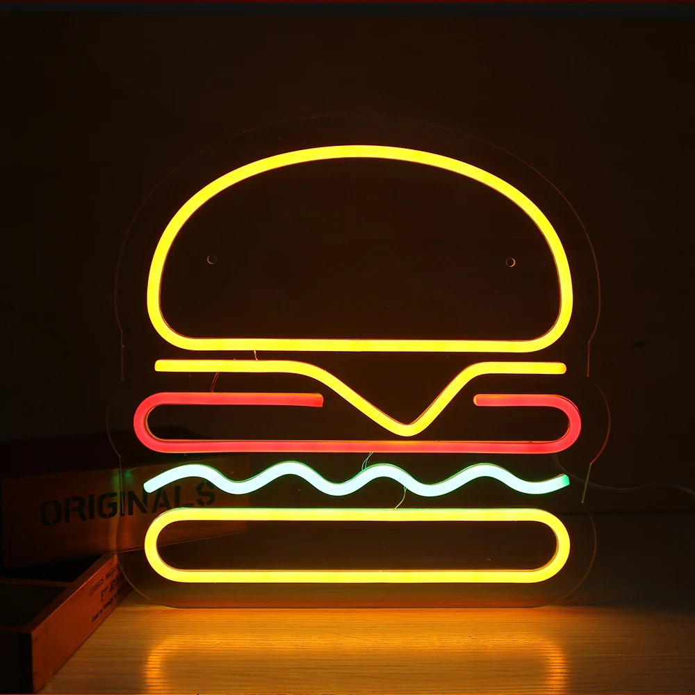 Imagem -03 - Sinais de Neon para Bar Luz Noturna Plugue Usb Split Neon Strip Cerveja Sorvete Bebidas Hamburguer Café Personalizado