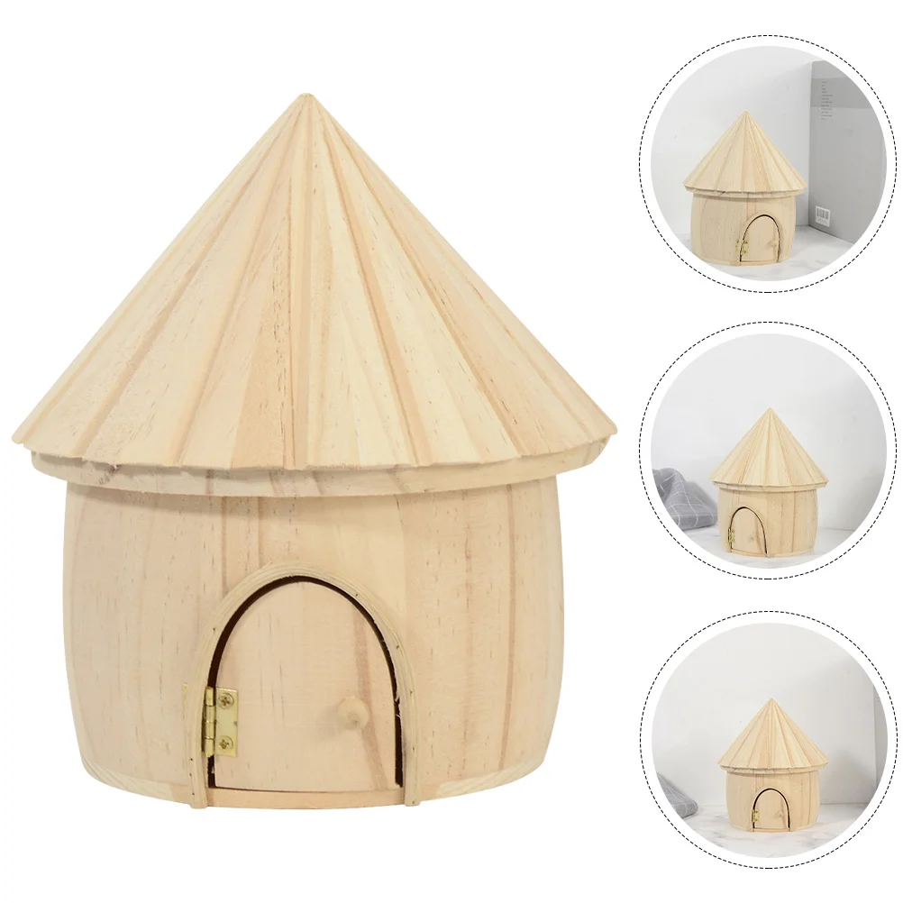 صندوق تخزين خشبي، زخرفة متينة لسطح المكتب لديكور غرفة المعيشة المنزلية، مقصورة خشبية صغيرة، ملحقات حرفية خشبية إبداعية #1