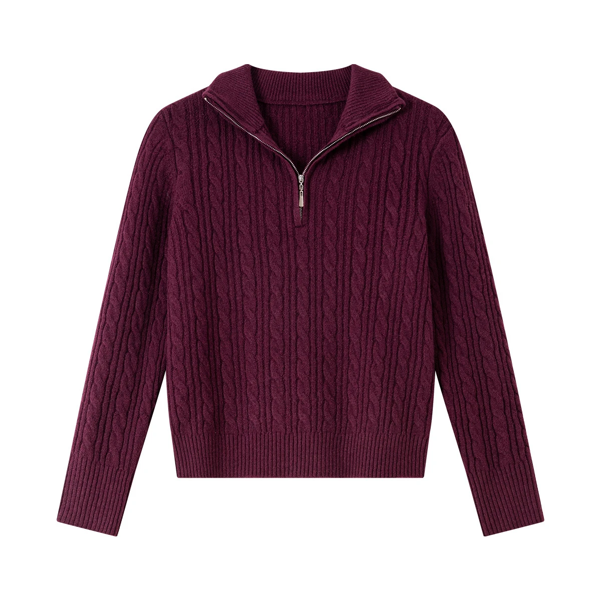 VIMLY suéter retorcido mezclado de lana verde para mujer otoño 25 nuevo suéter de punto con solapa de viento perezoso Top 75091