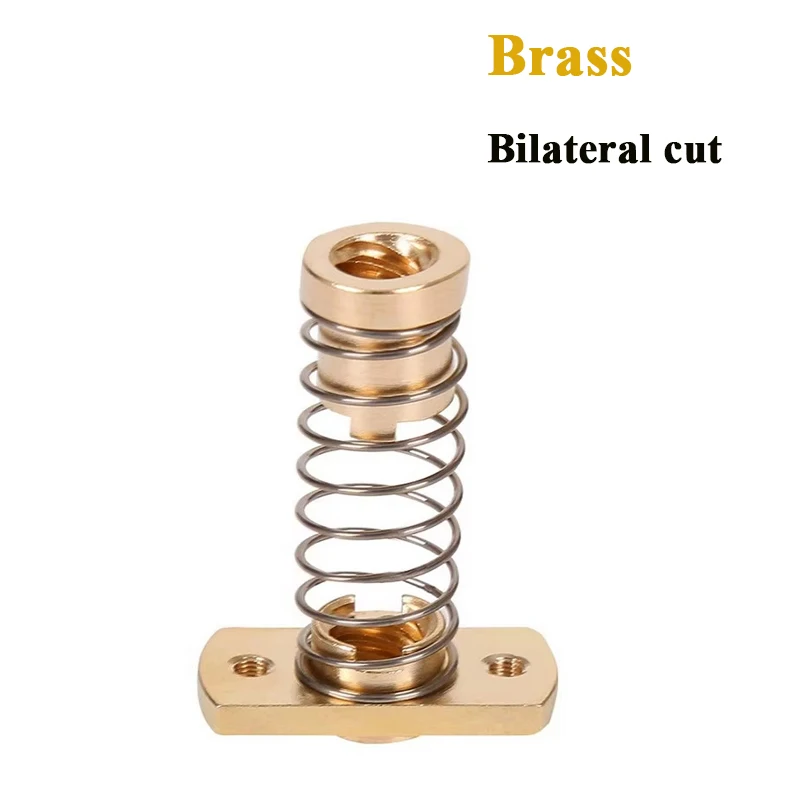T8 Lead Screw with Anti-backlash Nut Spring Loaded Nut Elimination Gap Brass Trimming Nut for Thread 8mm Tr8 Trapezoidal 3D Part
