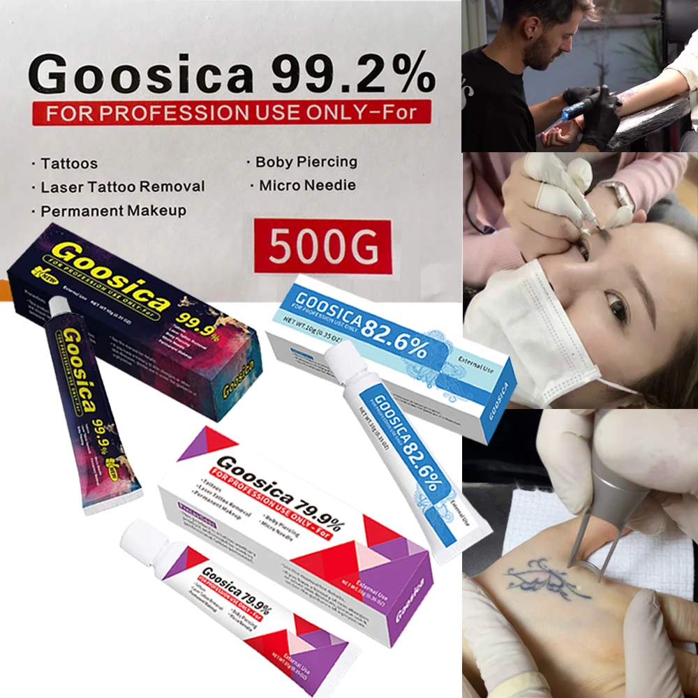 

500g 99.2% Goosica Microneedle Tattoo Cream Permanent Beauty Makeup Auxiliary Cream Piercing Eyebrow Lips 79.9% 82.6% 99.9% 10g