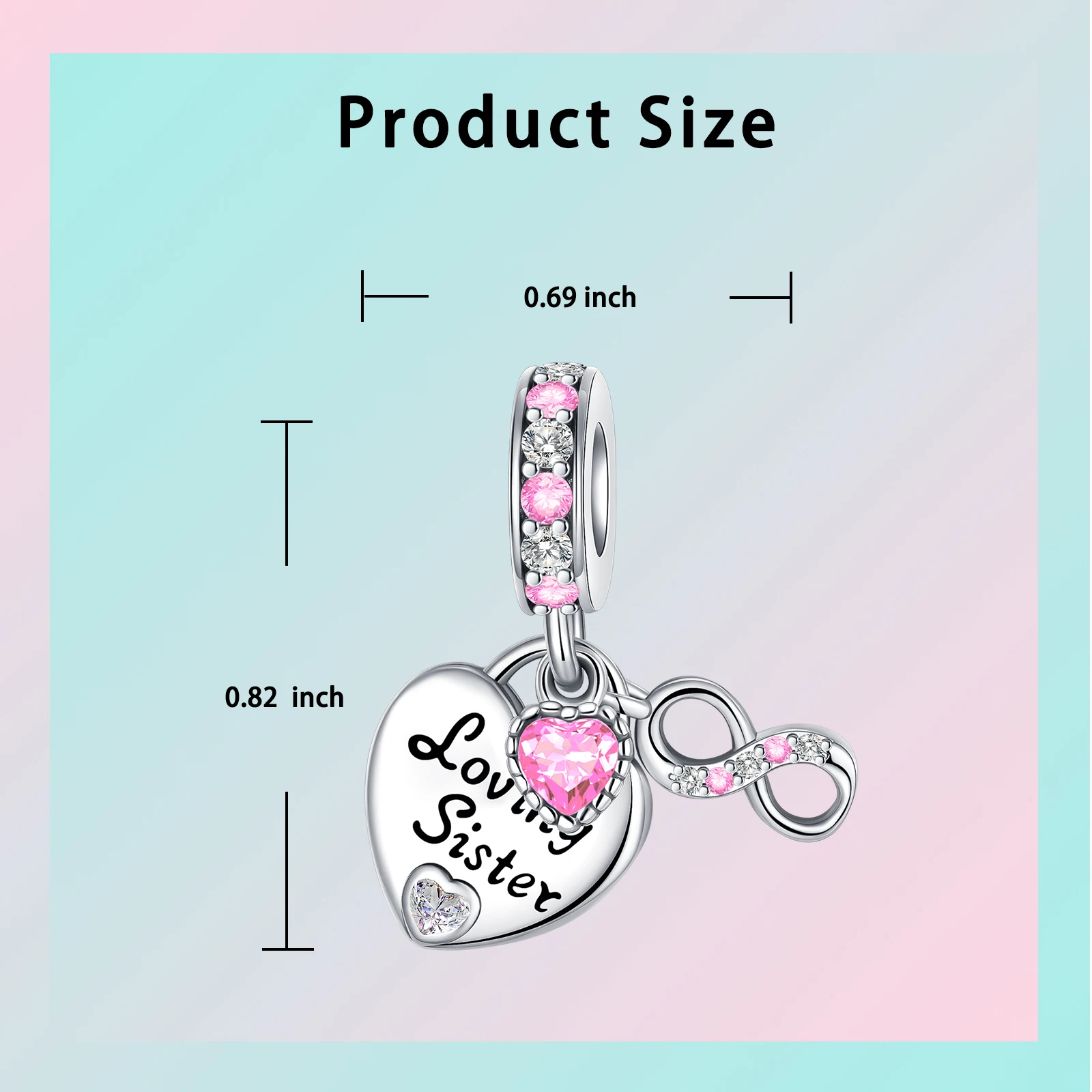 925 فضة Charm للنساء ، Loving Loving ، الحب الماس ، الوردي قلادة ، يناسب أساور باندورا الأصلي ، DIY بها بنفسك مجوهرات هدية