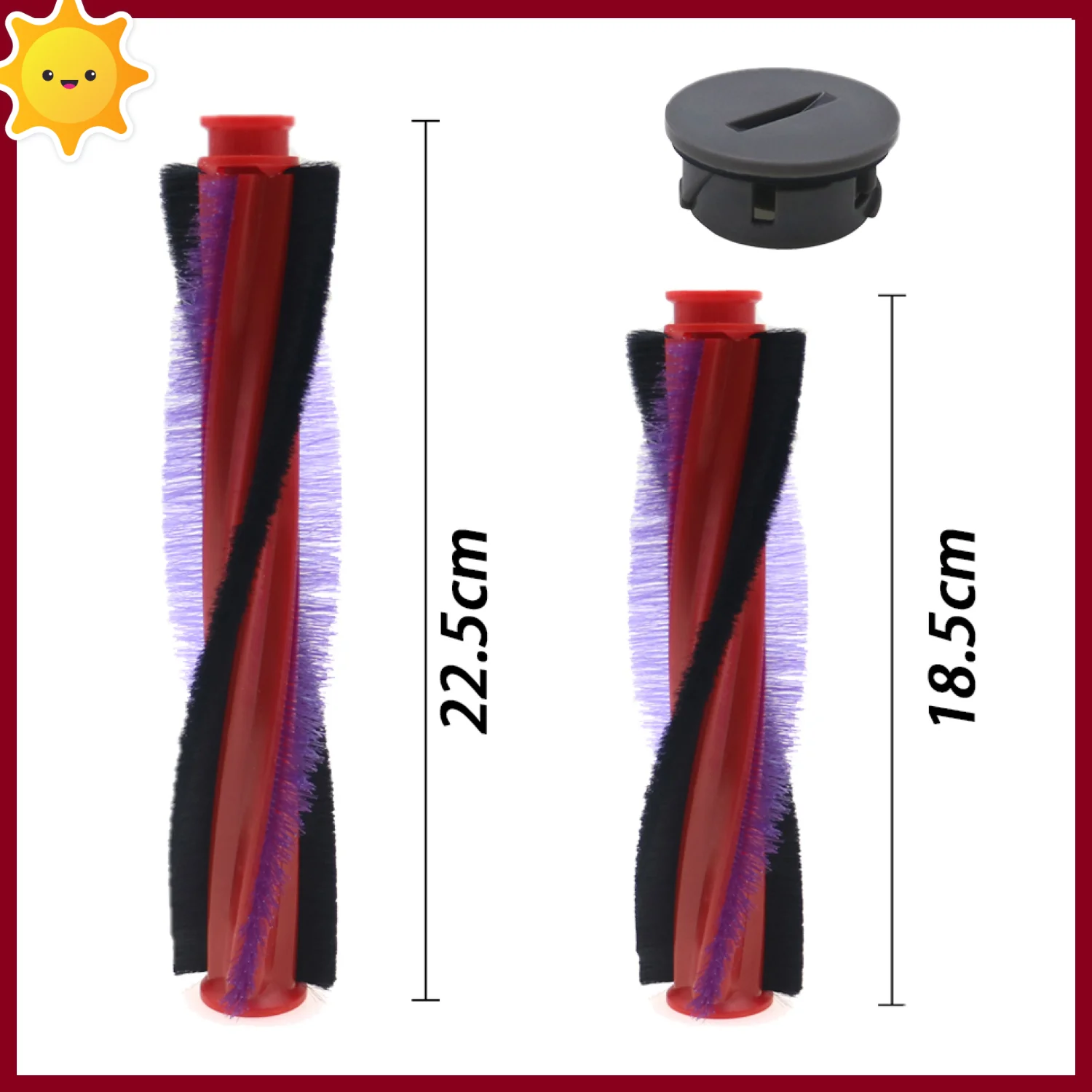22.5cm / 18.5cm Brush Roller & End Cap For Dyson V6 SV03 SV07 DC59 DC62 Vacuum Cleaner, No.963830-02, No.963830-01, No.965665-03