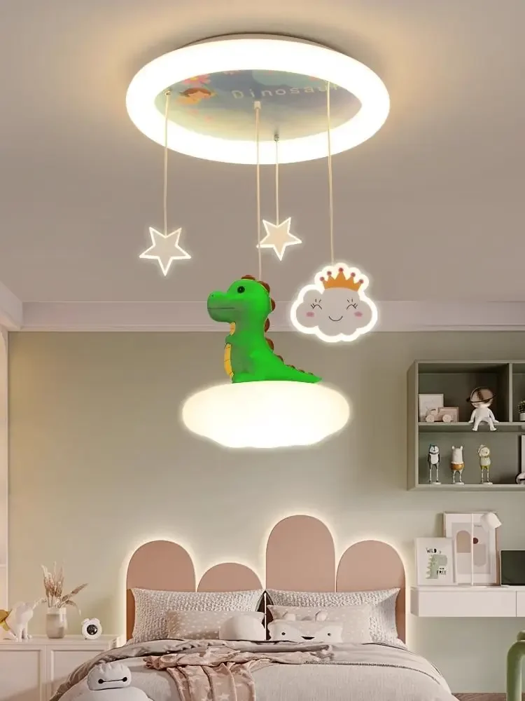 Children's room boys and girls light in the bedroom Pendant Lights cartoon dinosaur room lights