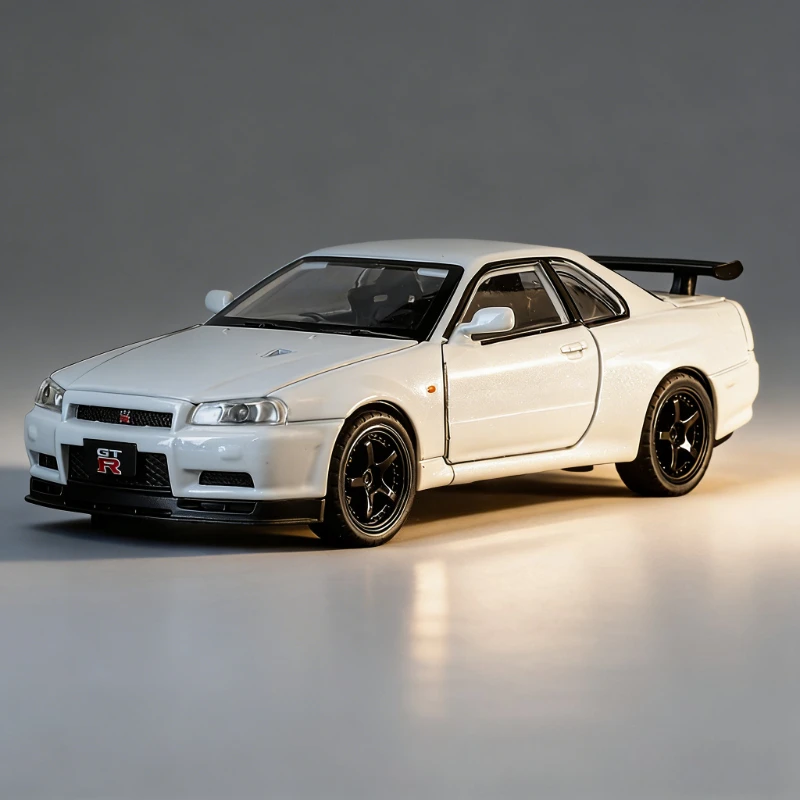 

Масштабная модель спортивного автомобиля GTR Skyline Streetcar Edition 1:32 из сплава, украшение, детская игрушка, декоративный подарок