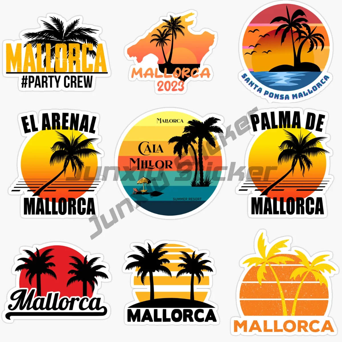 

Spain PALMA DE Mallorca ELARENAL Mallorca Beach Coconut Tree Landscape Car Stickers Vinyl Self-adhesive Decor Decal