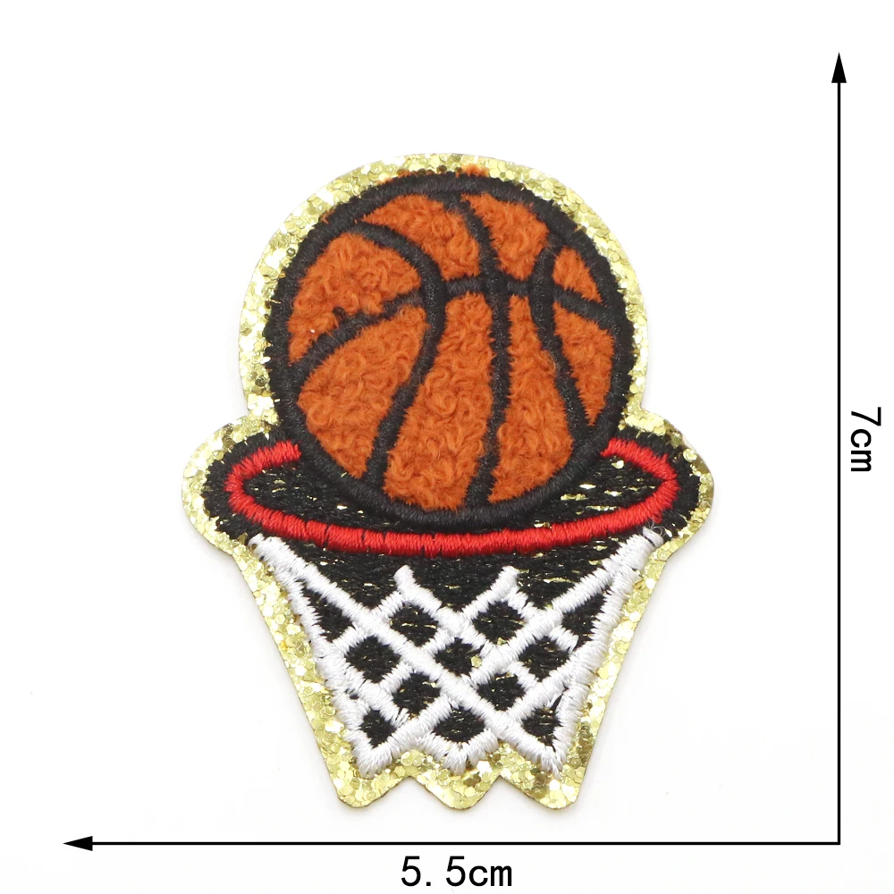 1pc Baseball Basketball Chenille Stickerei Patch Eisen auf Patches für Kleidung Thermo kleber Patches auf Kleidung Jacke Abzeichen – Detail 13