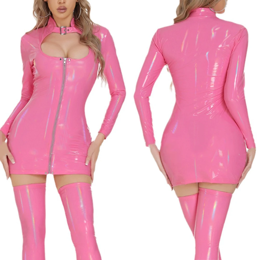 فستان نسائي بأسعار معقولة فستان نسائي مثير للربيع طفيف قابل للتمدد بلون سادة للصيف والشتاء والخريف بأكمام طويلة