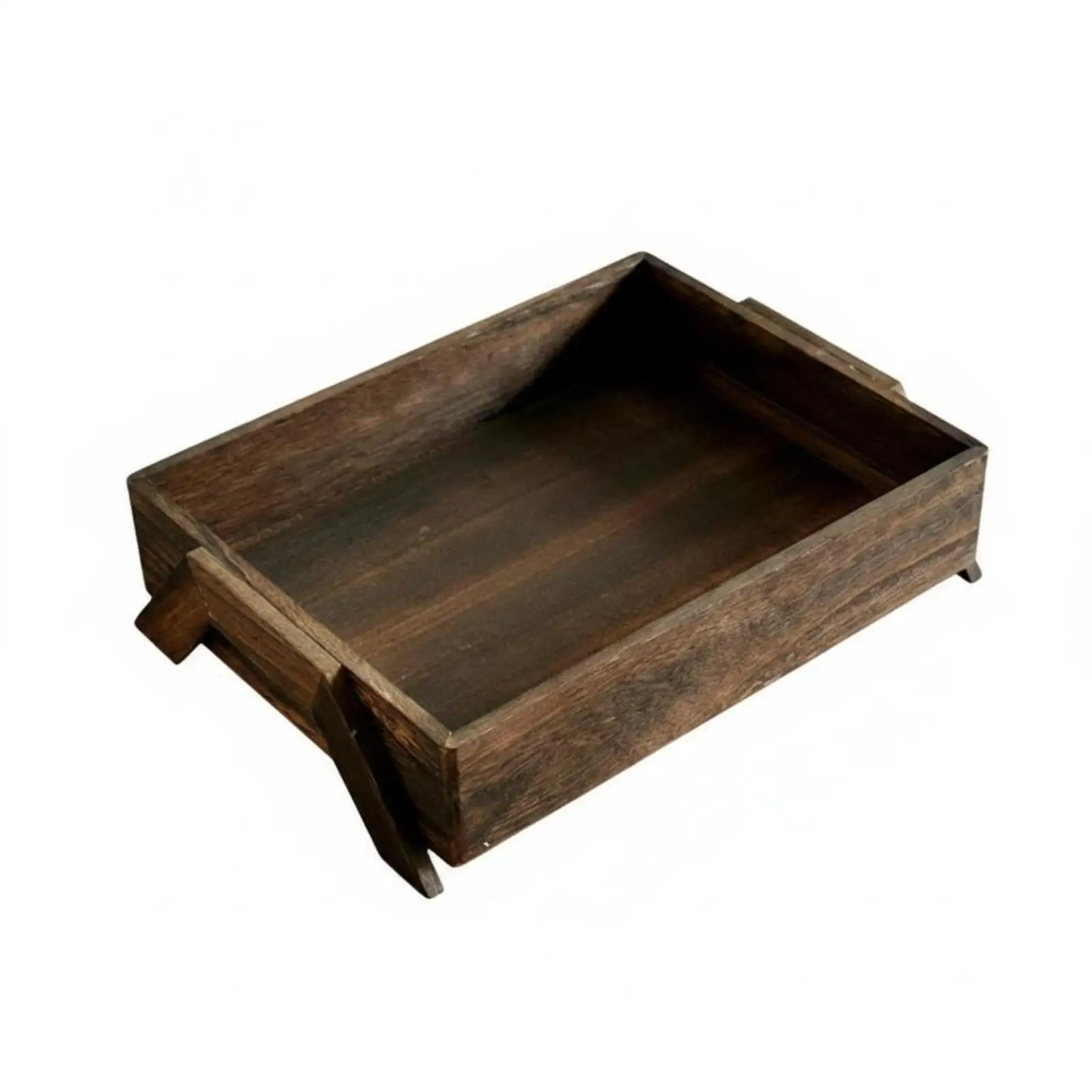 Wood Rectangular Serving Tray with Retro Finish for Tea Accessories Snack Organizer Coffee Table Decor
