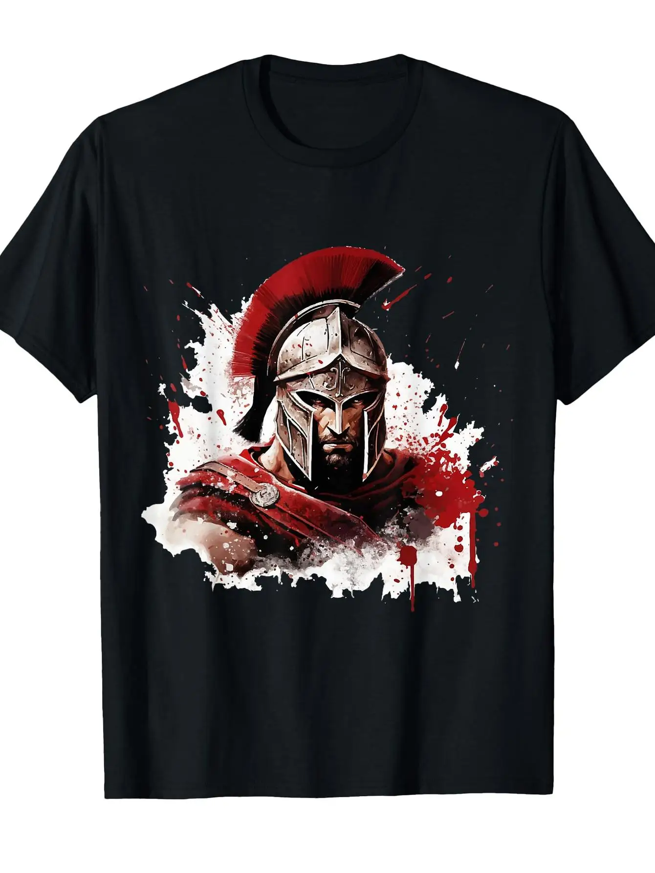Spartan Helmet Gladiator Leonidas 300 Spartan T-Shirt 100% Cotton O-Neck Short Sleeve Summer Casual Mens T-shirt Streetwear