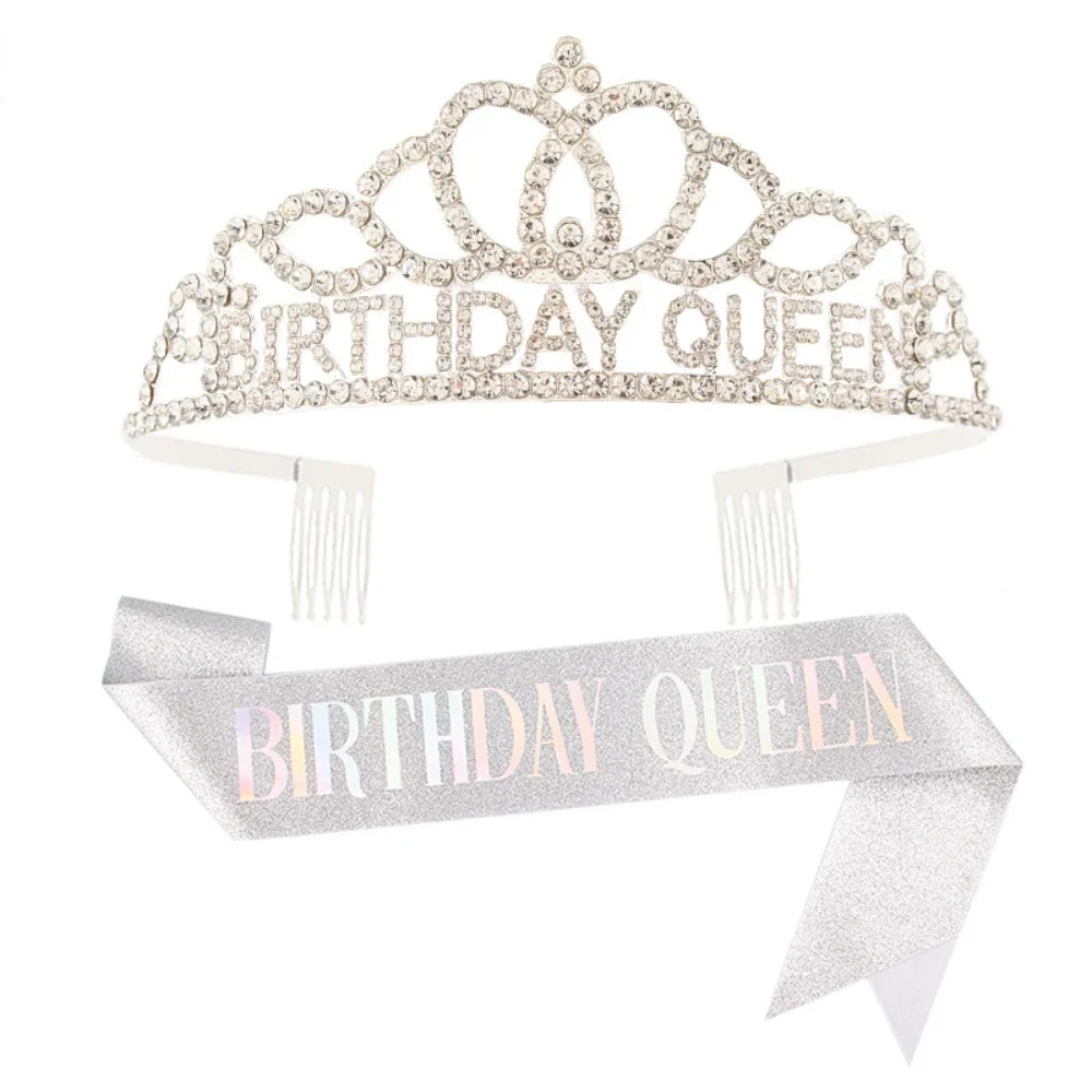 40 Ans Anniversaire Femmes, 40 Echarpe Et Couronne Anniversaire,Couronne Diademe En Cristal Or