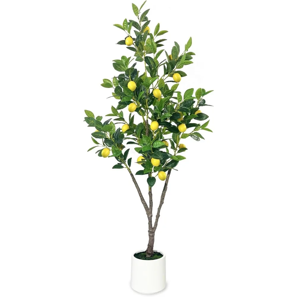 

Artificial Lemon Tree 5-foot Artificial Lemon Potted Large Artificial Floor Plant