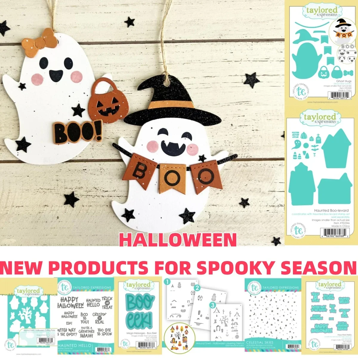 

2025 Halloween Ghost Hugs Ghoul Vibes Haunted House Metal Cutting Dies Clear Stamps Stencil for DIY Making Card Scrapbook Craft