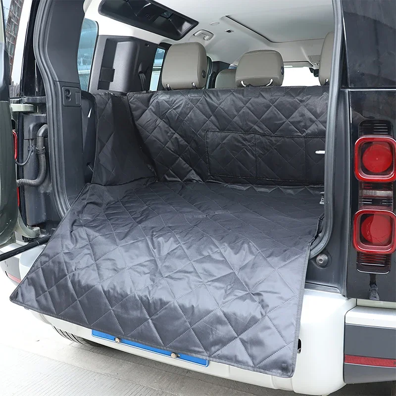 لاند روفر المدافع 110 2020-2024 غطاء مقعد السيارة جذع مقعد حصيرة حاملات الحيوانات الأليفة حامي أرجوحة وسادة