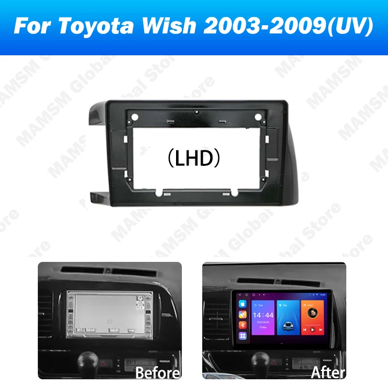 10.1 Inch 2 Din Car Stereo Radio Frame Fascia Cover Trim Kit Panel For Toyota Wish 2 2003-2018 Car Frame