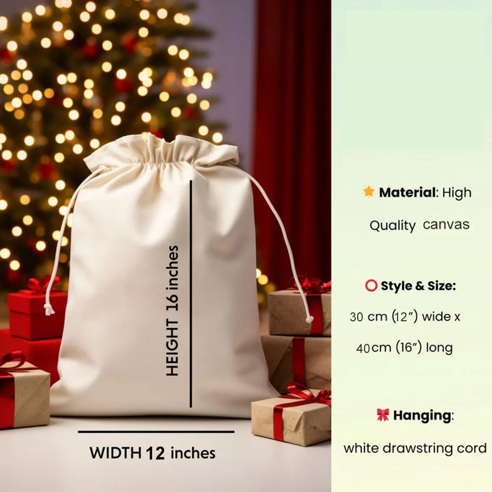 شخصية عيد الميلاد سانتا كيس اسم مخصص الأولي هدية عيد الميلاد حقيبة الحلوى كيس التخزين للأطفال عطلة الطرف الديكور
