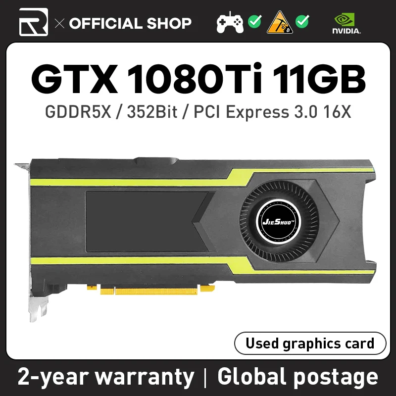 مراجعة وتحليل بطاقة الرسومات JIESHUO NVIDIA GTX 1080 Ti 3584 GDDR5X