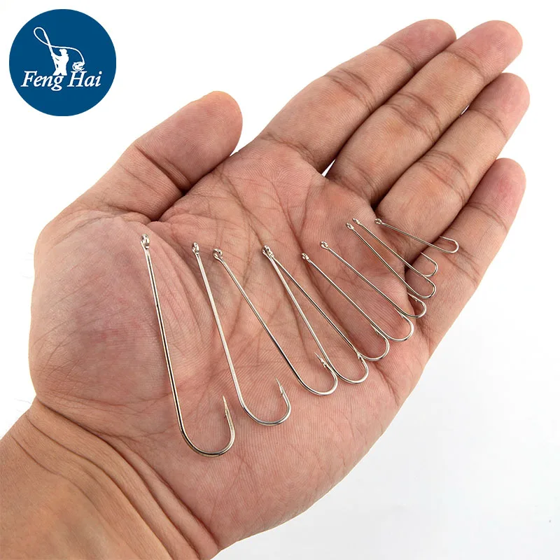 High Carbon Steel Hooks Aberdeen Extended Straight Shank Fine Wire Barbed Tube Hooks Long Shank Sea Fishing Hooks  Worm Hooks