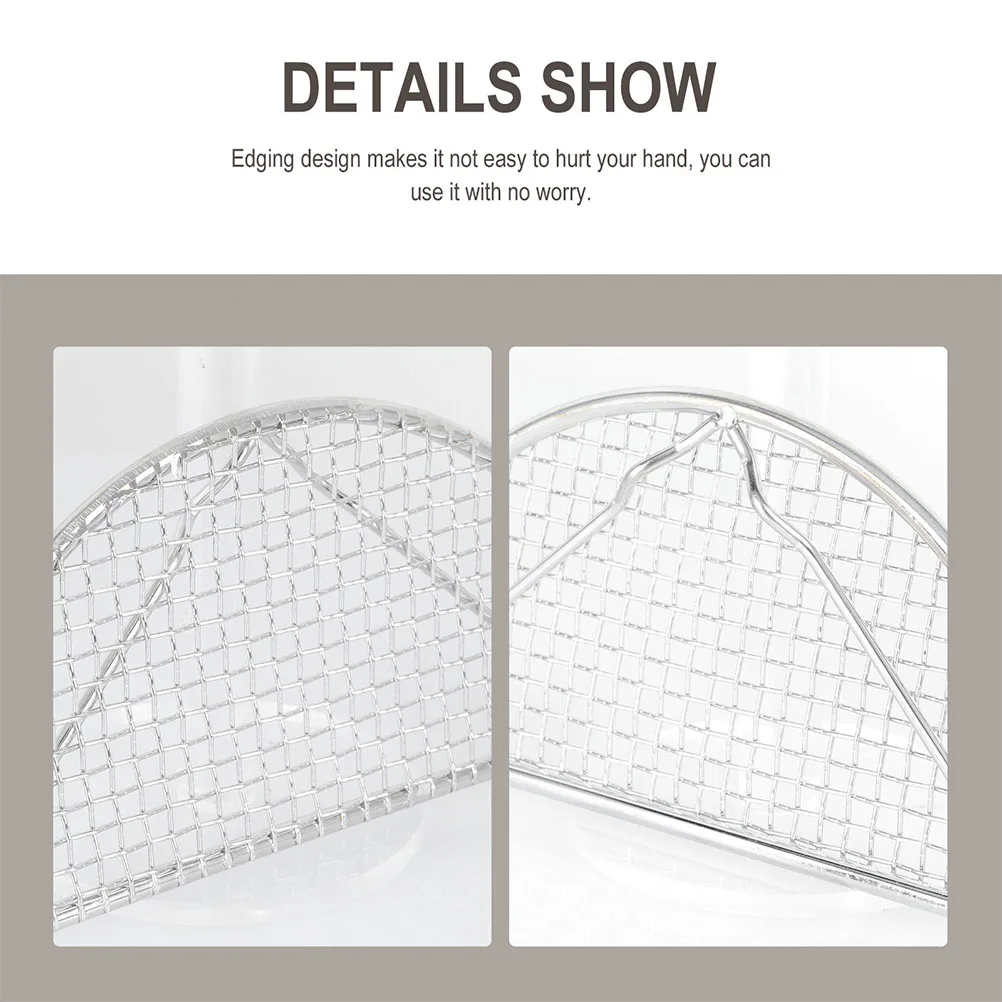 

Stainless Steel Frying Net Large Capacity Rust Resistant Oil Drain Rack Steamer Kitchen Gadget Food Roasting Pan Easy Clean