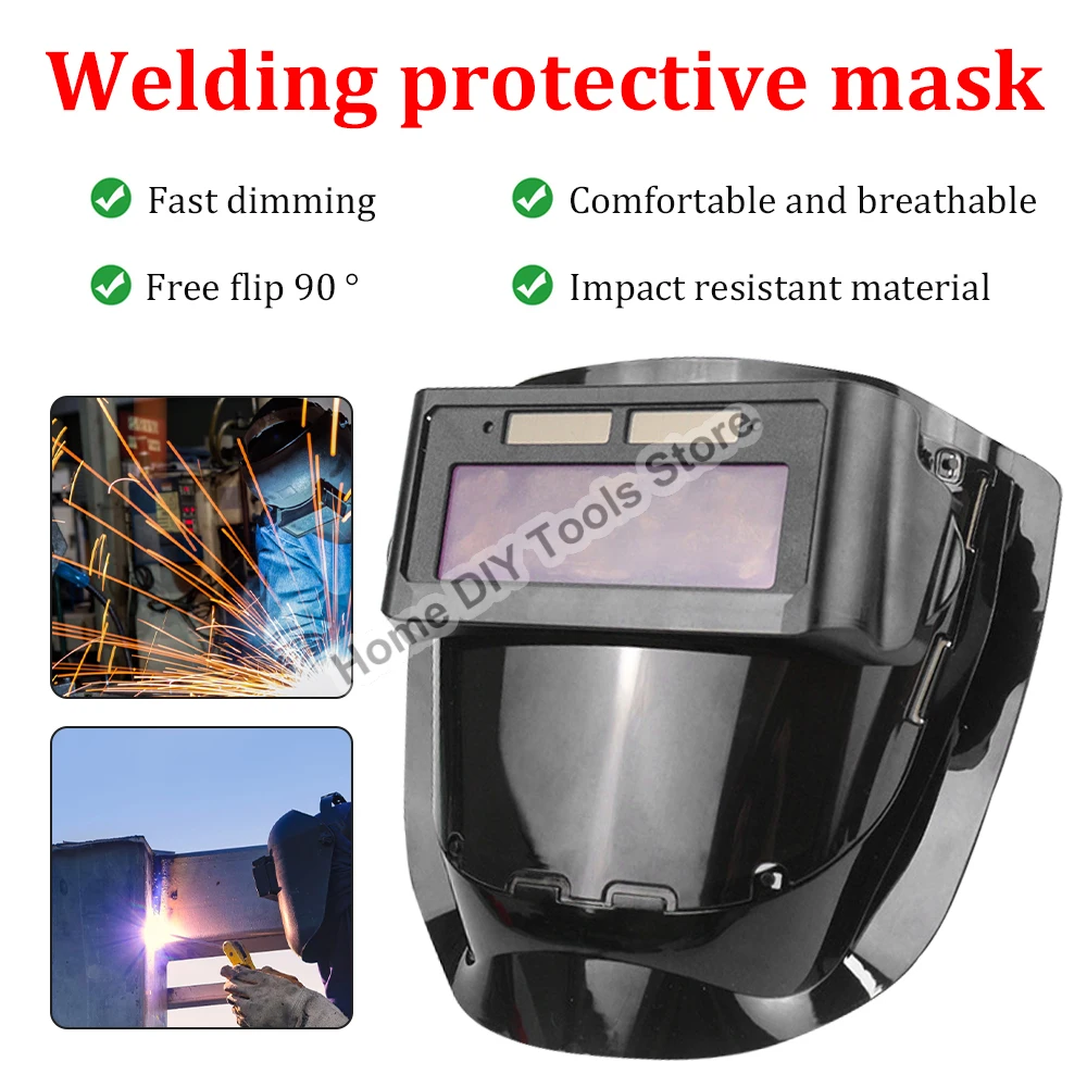 Welding Mask Auto Darkening Welding Mask For Arc Weld Grind Cut Solar Power Welder Mask True Color Large View Welding Helmet