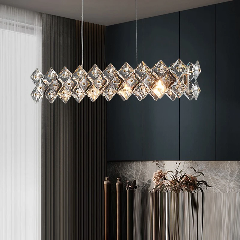 أضواء قلادة لتزيين المنزل، ثريا غرفة المعيشة الكريستالية الفاخرة، مصباح قلادة لغرفة الطعام، ضوء السقف، إضاءة داخلية #6