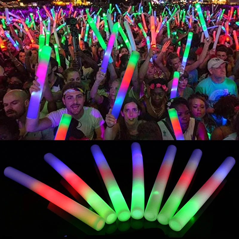 

10/20Pcs Portable Colorful LED Glow Sticks Glow Light Stick Concert Bar Neon Party Luminous Sticks Prop Halloween Christmas