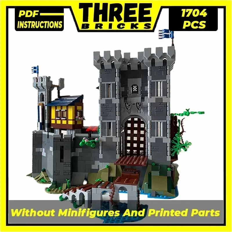 

Moc строительные блоки, модель крепости, замок синего рыцаря, технические кирпичи, сделай сам, сборка, строительные игрушки для детей, праздничные подарки