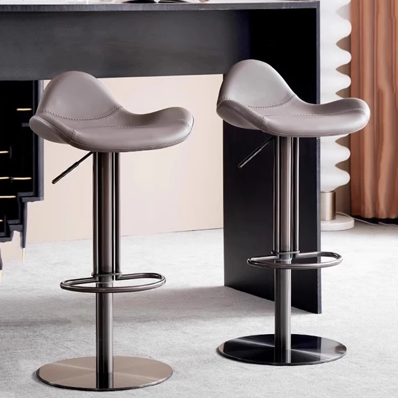 Weiße hohe moderne Barhocker aus Metall, luxuriöse Qualität, Bistro-Salon-Barhocker, nordische drehbare, bequeme Taburete Cocina-Möbel