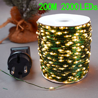 200M 100M 50m Christmas Tree Fairy Lights String Outdoor Waterproof Garden Party Lighting Street Decoration for Christmas 2022