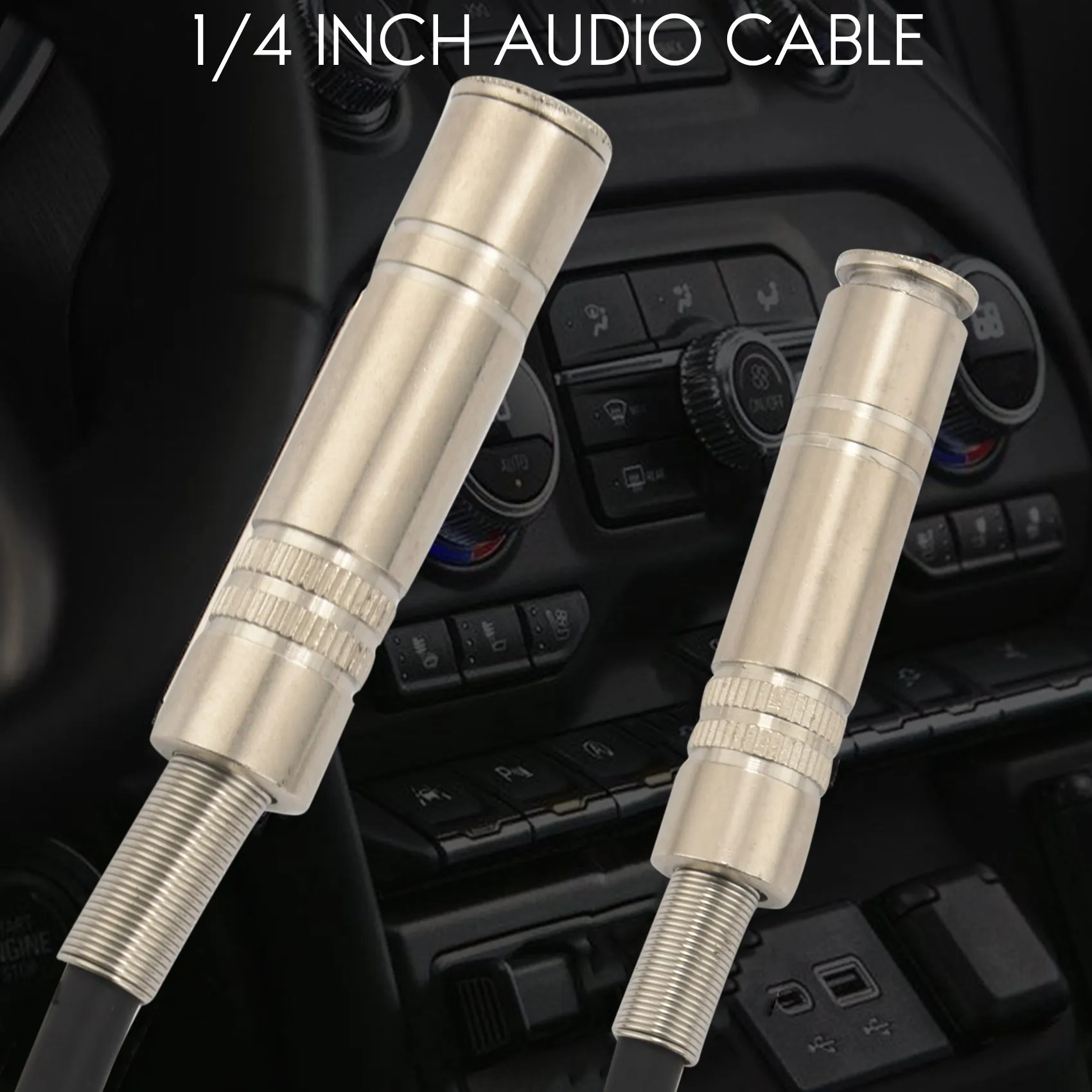A33T 6.35mm 1/4 Inch Stereo Jack Splitter Cable Adapter Plug to Double 6.35mm Sockets