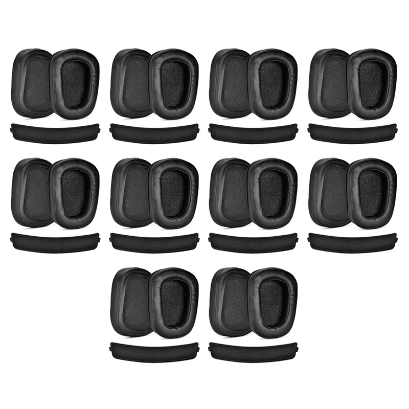 10Pair Foam Ear Pads Cushion Leather Earpad for Logitech G933 G935 G633 / G 933 G 935 G 633 Artemis Headphones