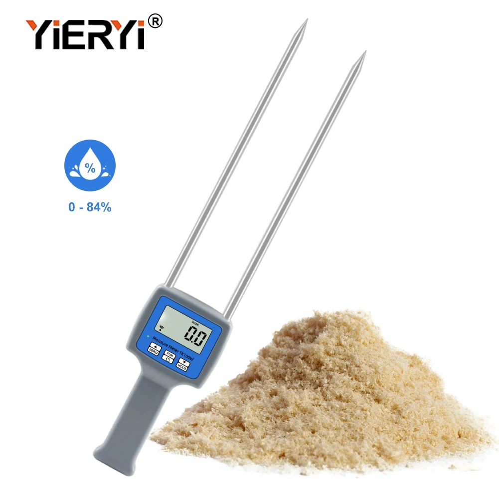 Yieryi 4 Digital LCD Wood Sawdust Paillasse Powder Hay Bale Peat Moisture Meter TK100W Hygrometer Arrived