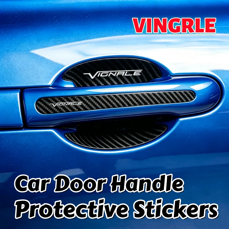 8PCS Door Handle Wrist Bowl Cover Carbon Fiber Car Sticker for Ford VIGNALE Accessories Dirty Resistant Anti Scratches Strips