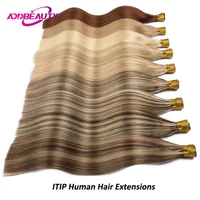 Extensiones de cabello humano ITIP para mujeres, extensión de cabello de queratina con cápsula recta con punta I, 50 hebras, cabello humano de fusión rubia Natural