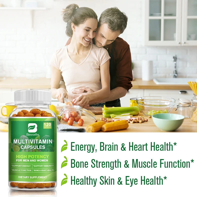 BEWORTHS Organic Fruit and Vegetable Extracts Complex Vitamin Capsules Support Immune Health and Overall Health Heart Health